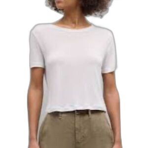 L'AGENCE NWT Remy White Modal Jersey Crewneck Short Sleeve T-Shirt Size XL